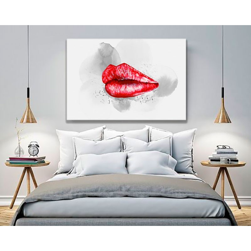 Lienzo "Labios rojos" Arte y decoración Cuadros para Dormitorio elegantes 